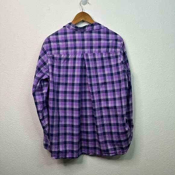 Grayson Women’s Purple Plaid The Hero Button Up Long Sleeve Shirt Size 4 (Large) - Picture 9 of 13